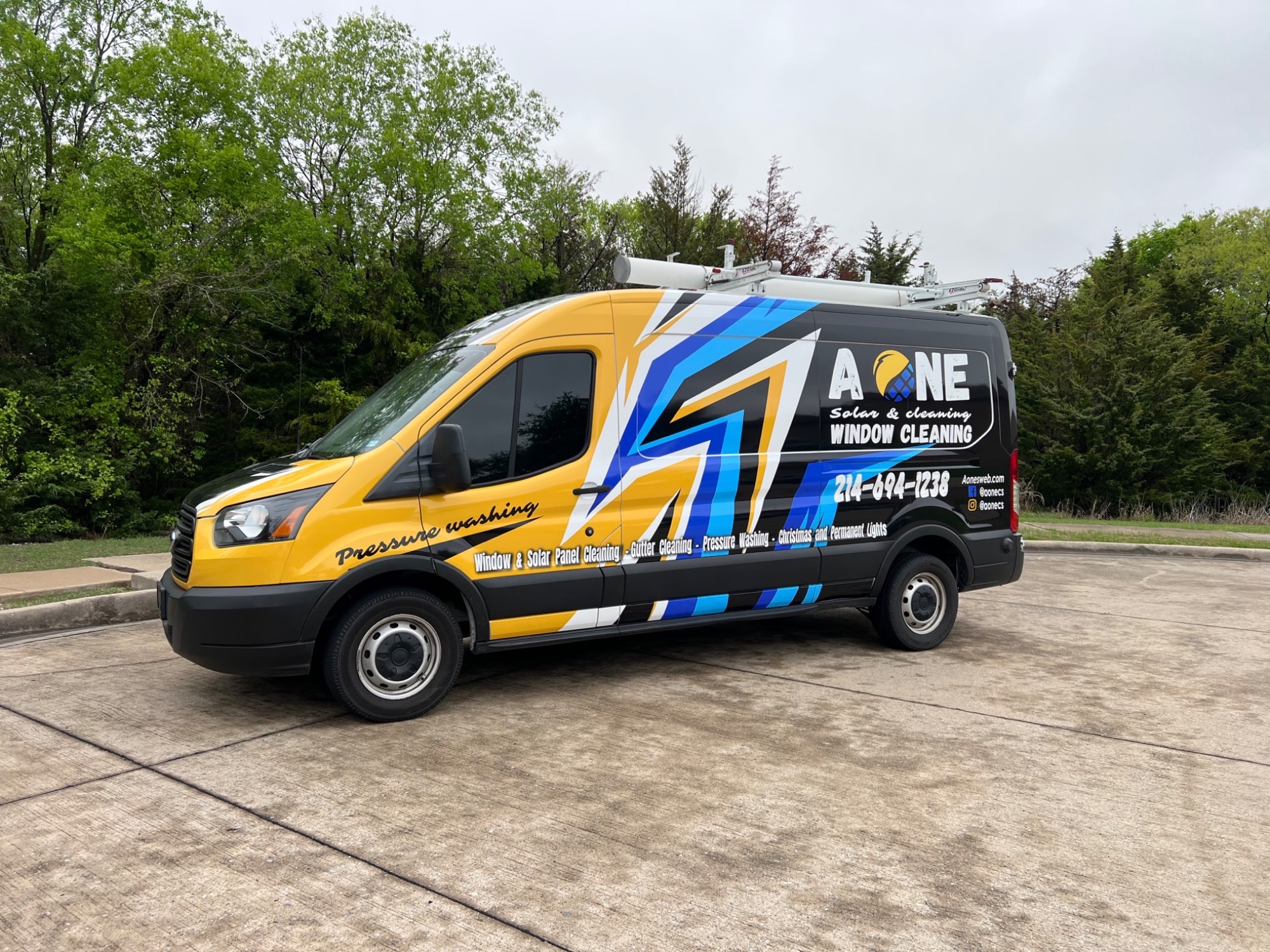A ONE Solar & Cleaning service vehicle